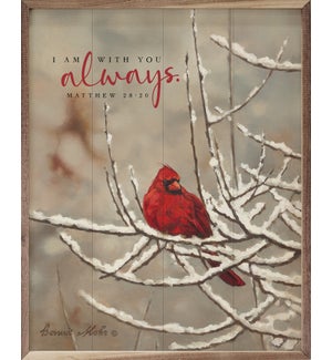 Always With You Cardinal On Branch By Bonnie Mohr